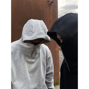 706-WY2537-P65  春季450克重磅男士忍者半拉链连帽卫衣宽松外套图片