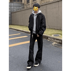 现货秋冬季美拉德立领飞行立领夹克boxy棉衣美式高街加厚加棉外套，男装夹克，电商A443