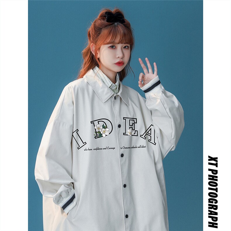 中性风秋季百搭宽松螺纹撞色夹克外套情侣男女G6721P65控78，男装夹克，电商A268