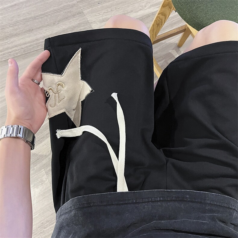 夏季休闲宽松五角星贴布短裤五分裤712-A406-P45,男装休闲裤,星座712