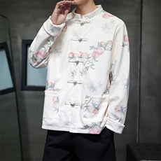 2025秋装新款风夹克外套新中式蟠桃唐装复古汉服2511-P128，男装夹克，电商A057B