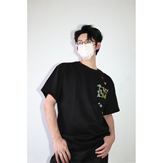 风短袖T恤花绘刺绣设计感T恤美式复古条纹口袋短袖T恤P48，男装T恤，电商B319