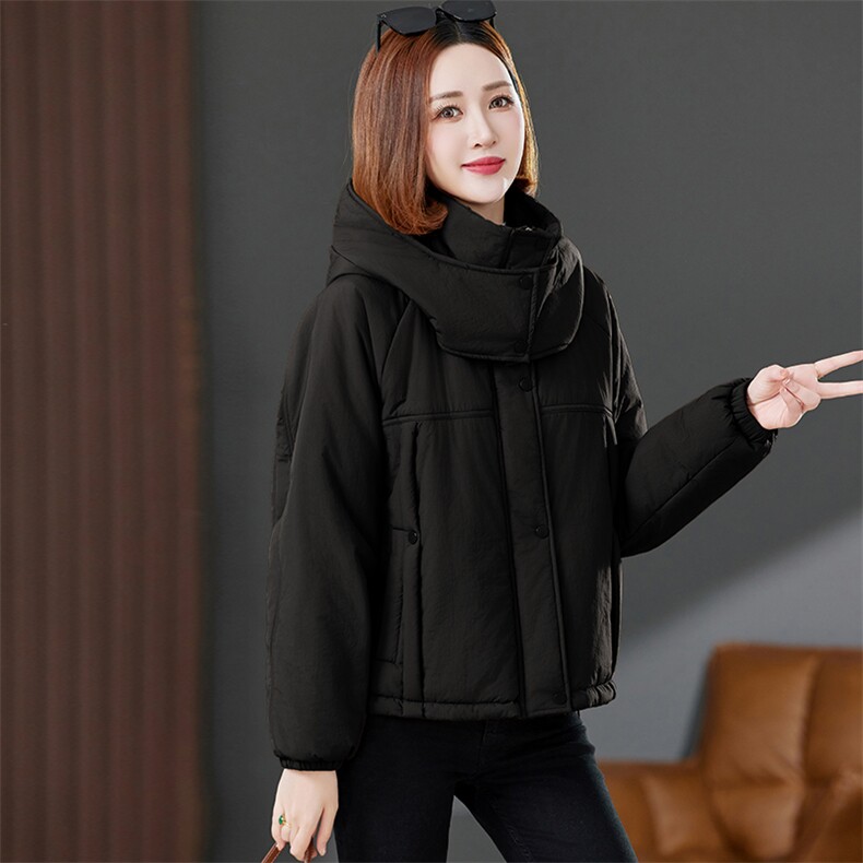 安可拉红色短款棉衣棉服女2024新款小个子保暖夹棉面包服外套妈妈,女装棉衣/棉服,丽影随形