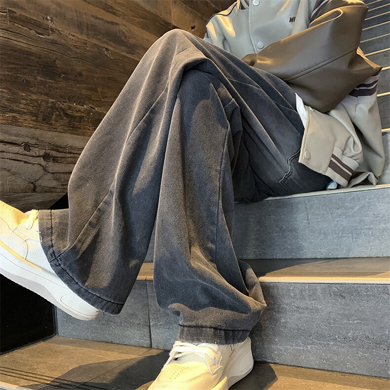 春秋现货差价大宽松直筒拖地牛仔裤中性喇叭裤潮GK06-P60限价78,男装牛仔裤,星座310A-1