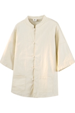 8XL-M风大码夏短袖衬衫男外套棉麻七分袖上衣CS505P60控78，男装T恤，电商D206-1