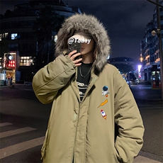 MM48165-P130冬季大毛领棉衣男士大码加厚棉袄男棉服，男装棉衣，电商A040