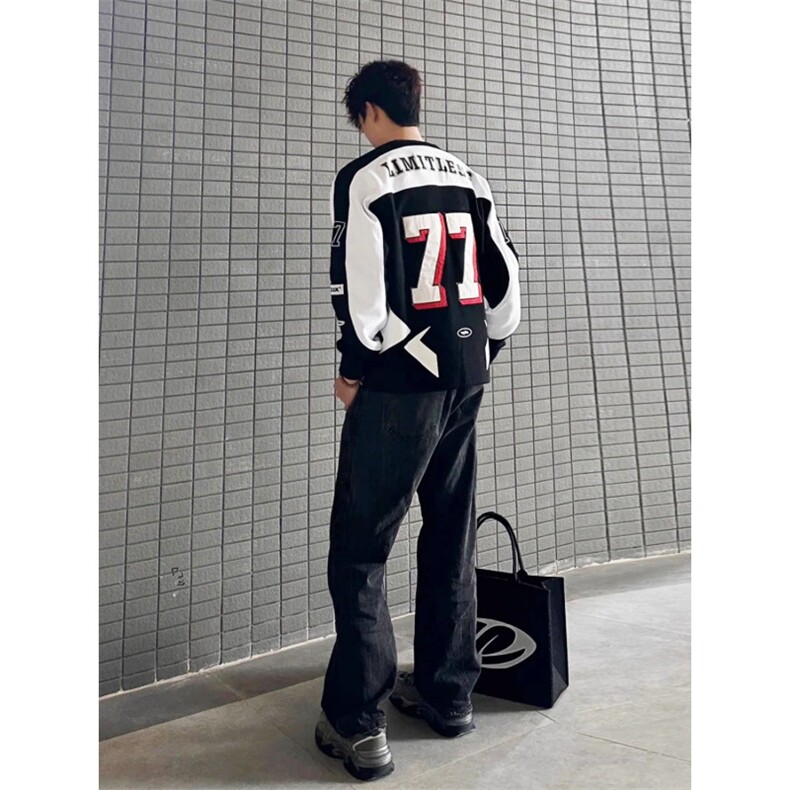 美式硬挺机车服卫衣男春秋撞色拼接cleanfit赛车服外套WB554-P68，男装工装外套，星座412-3