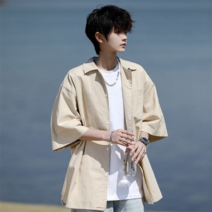 8XL-M亚麻短袖衬衫男夏薄款宽松休闲百搭大码半袖衬衣DC28002P50,高级音响搭配图片大全图片