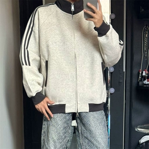 抖音得物高品质 美式高街重磅结构设计拼接织带立领卫衣外套 CM42图片