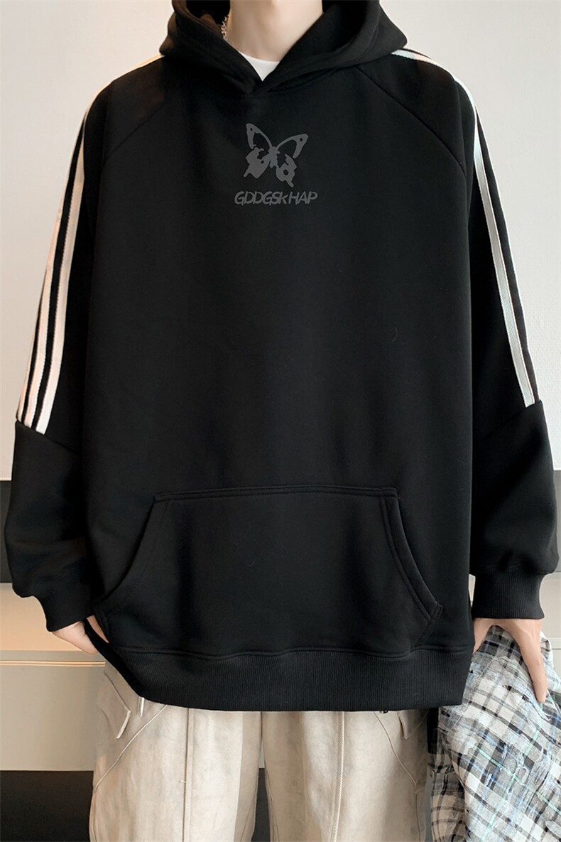 400高克重华棉卫衣秋冬新款内景宽松连帽衫男WY00175/P55加绒P60,男装卫衣,电商B316