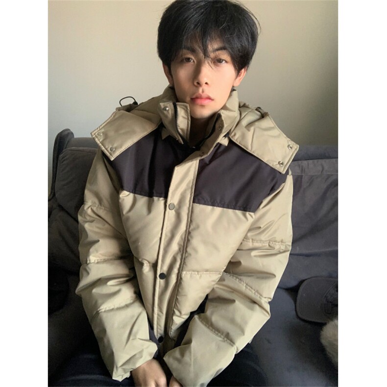 A299-P108冬季撞色拼接连帽棉服上衣男女同款外套棉衣,男装棉衣,星座911