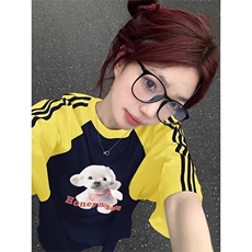 黄袖拼藏青