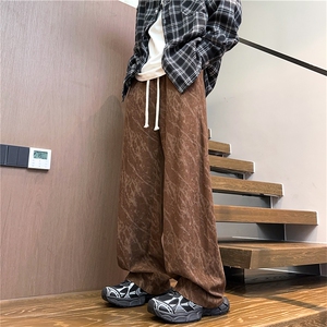 K2488批45控68 灯芯绒裤子男款美式宽松直筒裤休闲裤男裤阔腿裤图片