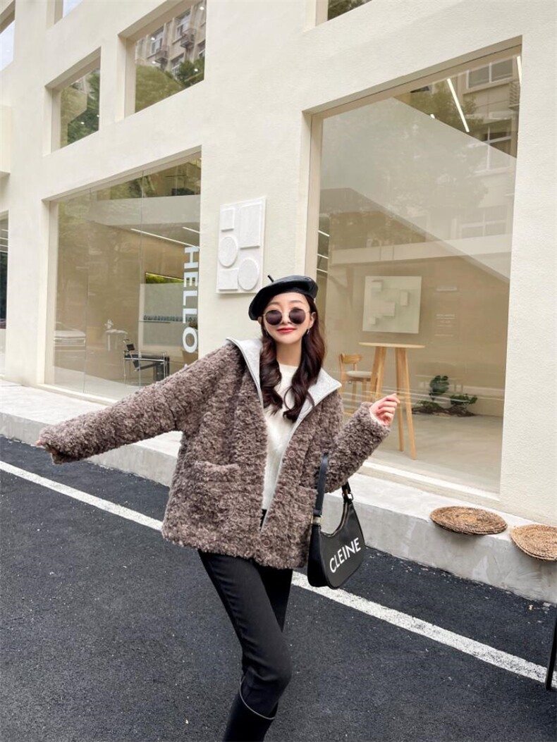 可拆卸卫衣帽皮毛一体。，女装卫衣/绒衫，欧妮卡蒂蔓