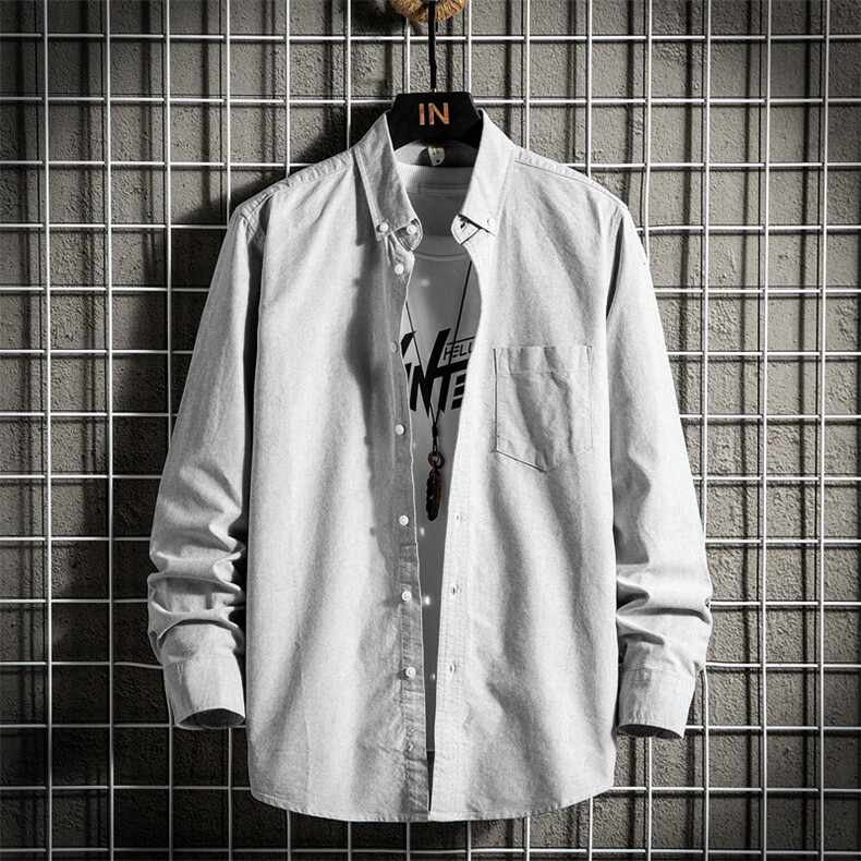 纯棉时尚全棉牛津纺长袖纯色高品质衬衫衬衣228-L006-P38,男装衬衫,星座228