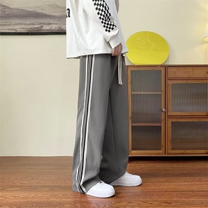 垂感条纹裤子男春秋季潮牌休闲裤高街hiphop宽松拖地裤GH188-P40图片