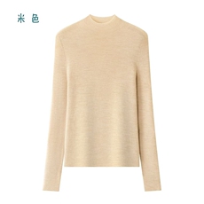 2025年秋季套头时尚百搭通勤简约休闲半高领，女装针织衫/毛衣，万禾羊绒
