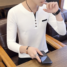 9831-P30春秋季长袖t恤男士韩版潮流薄款打底小衫秋衣上衣服男装，男装T恤，电商D310（原电商305）