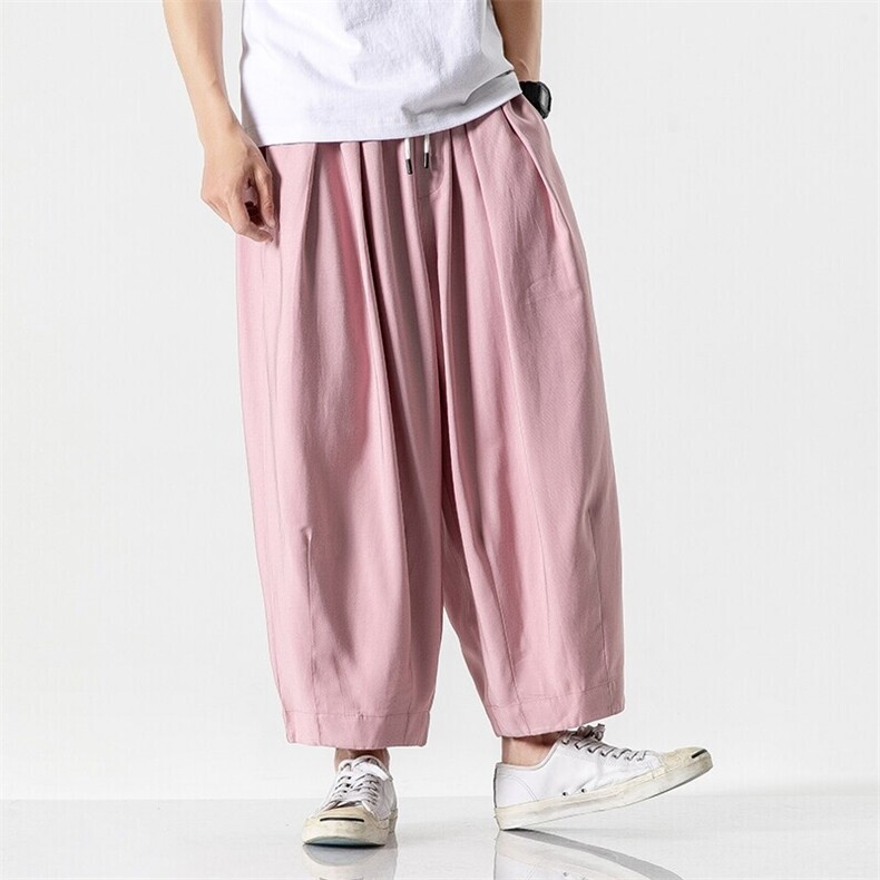 夏季大码哈伦休闲裤工装裤日系复古宽松阔腿裤港风男女K85/P70,男装休闲裤,电商A221A