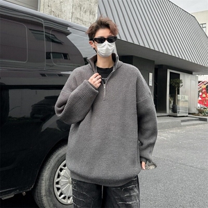 美式潮牌秋冬季新款复古毛衣开衫男女宽松针织衫MZ782-P60图片