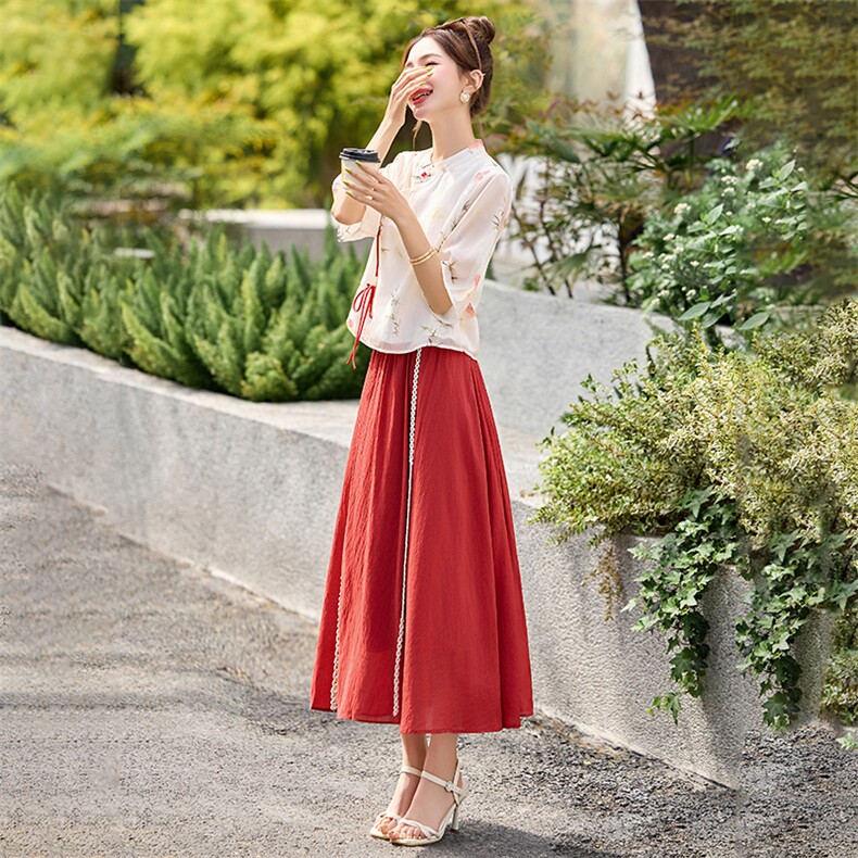风复古两件套装2025夏季新款女衬衫欧根纱薄外套褶皱吊带连衣裙,女装套装/套裙,贵人树