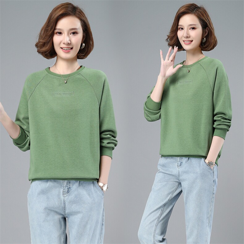 2021春季新款时尚舒适圆领气质百搭休闲卫衣，女装卫衣/绒衫，小林双子