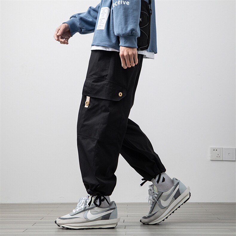 2021春季新日系白墙大码男工装大口袋束脚九分裤休闲裤K2855-P45,男装休闲裤,电商A001