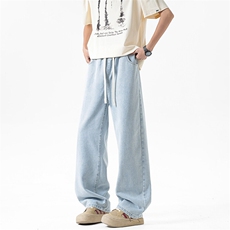牛仔裤男春夏新款港风宽松纯色休闲长裤CK8209-P42，男装牛仔裤，星座214-3