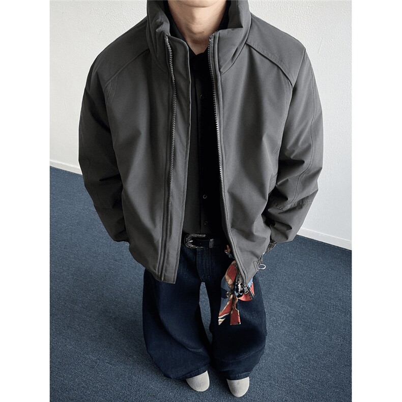 现货D8215-特价65抖音天猫高品质立领夹克棉服外套图片