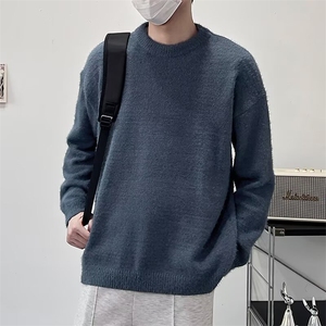 B332 P48秋冬纯色打底衫毛衣圆领男装休闲男生上衣图片