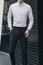 S-7XL男装衬衫长袖商务条纹衬衣男免烫男寸衫加肥加大码1560款，男装衬衫，星座802
