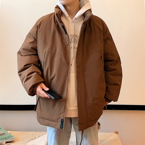 现货美式高街休闲夹克冬季立领纯色三防户外工装加厚棉服外套图片