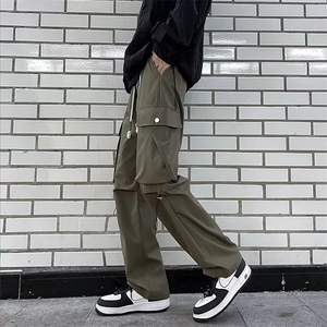 加绒秋冬季美式机能冲锋裤男士潮高街直筒长裤 BK13 P45图片