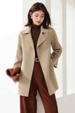 常规款2024年秋冬季新款女士羊毛双面呢大衣，女装双面呢大衣，织美生