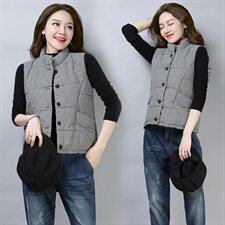 2021秋冬新款时尚都市休闲棉马甲，女装马夹，小林双子