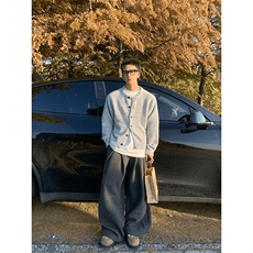 JY740-P75松阔腿裤显瘦直筒针织羊绒裤网图，男装休闲裤，星座1501-3