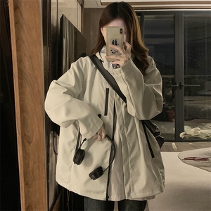 美式冲锋衣外套女小香风春秋设计感户外登山服夹克衣C410-85图片