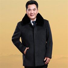 8019/中老年呢大衣中长款爸爸冬季加绒加厚大毛领大衣外套，男装毛呢大衣，星座1216（原钱塘722）