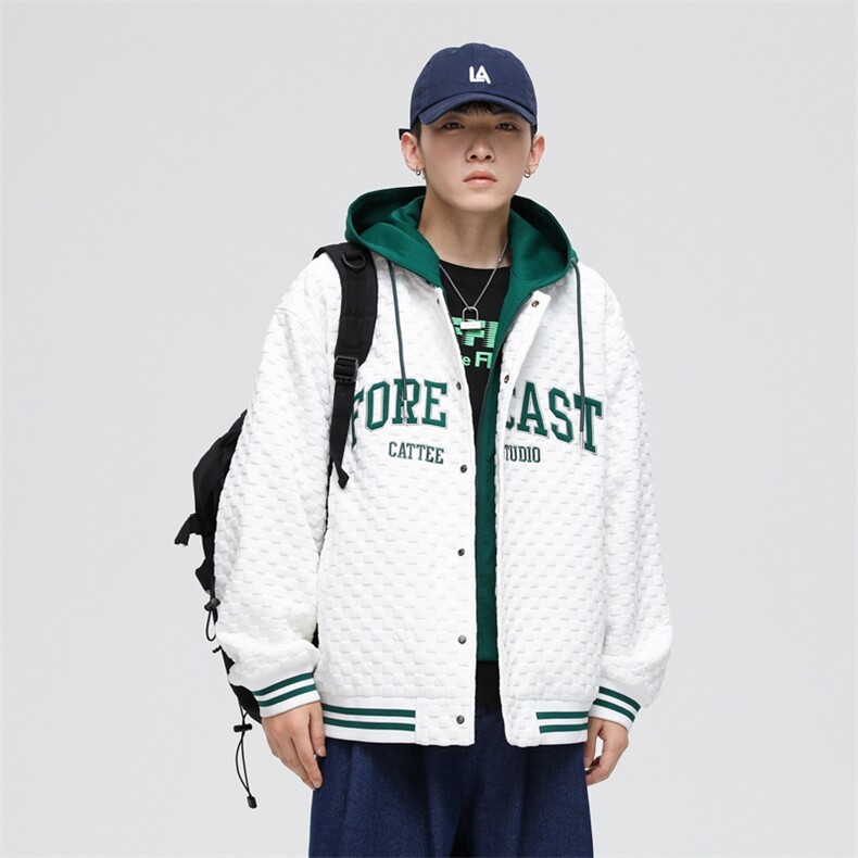 假两件连帽棒球服男潮牌潮流休闲宽松bf风百搭外套JK0272-P95,男装夹克,星座308B-2