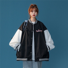 中性风2023秋季新品港风ins潮牌字母印花棒球服G8023-p65控88，男装夹克，A247A
