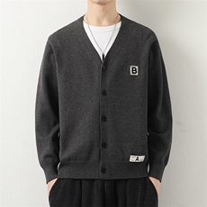 帅气小伙V领针织开衫MY9652P75，男装卫衣，星座914