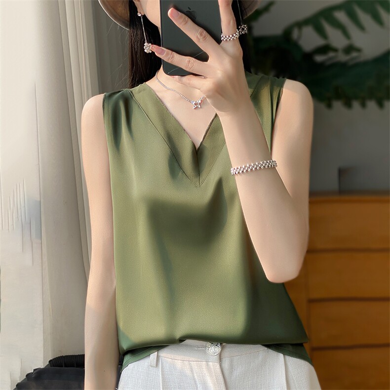 吊带背心女2024夏季新款纯色内搭上衣时尚百搭小衫,女装背心吊带,绒宛羊绒