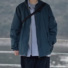 春秋季日系复古简约外套纯色百搭男女休闲宽松夹克冲锋衣，男装夹克，星座1210-1