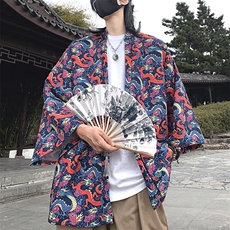 24新款夏季大码新中式防晒服外套男女开衫道袍披风汉服F20/P40，男装防晒衣，钱塘713