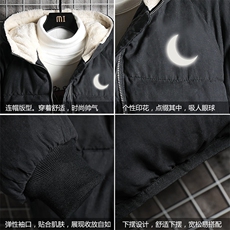 MY16055-P100加厚加绒连帽衣男大码服男面包服男网格挂拍，男装棉衣，电商A040A