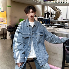 春装个性潮男时尚潮流水洗牛仔外套2色A071-N01-P95，男装工装外套，电商A071