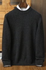 品质男羊绒衫插肩袖设计经典圆领羊绒舒适保暖时尚百搭，男装羊绒套衫，榆莲羊绒