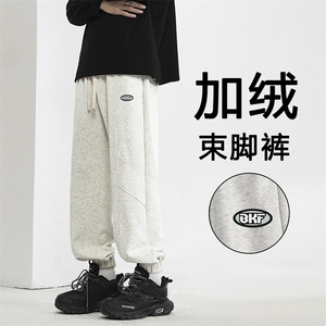 潮牌宽松运动束脚重磅卫裤男士百搭休闲裤X1655特批39加绒特批49图片