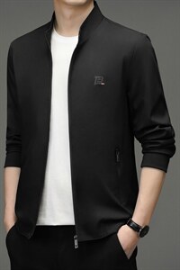 夹克男春秋休闲男士外套2023新款秋季薄款中年夏季爸爸装茄克图片