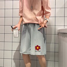 MK37257-P15冰丝裤短裤男大码宽松休闲五分裤男运动中裤，男装休闲裤，电商A040